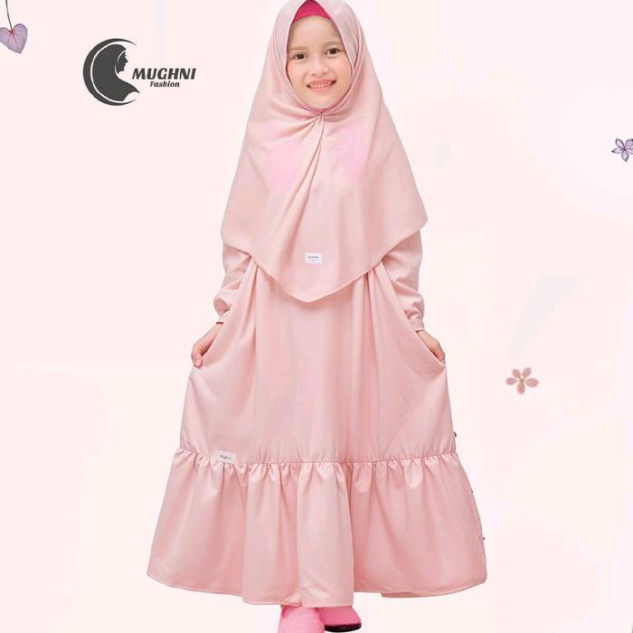 FAIZAH BAJU MUSLIM SET GAMIS ANAK PEREMPUAN WARNA PUTIH USIA 1-13 TAHUN MANASIK HAJI ANAK SYARI