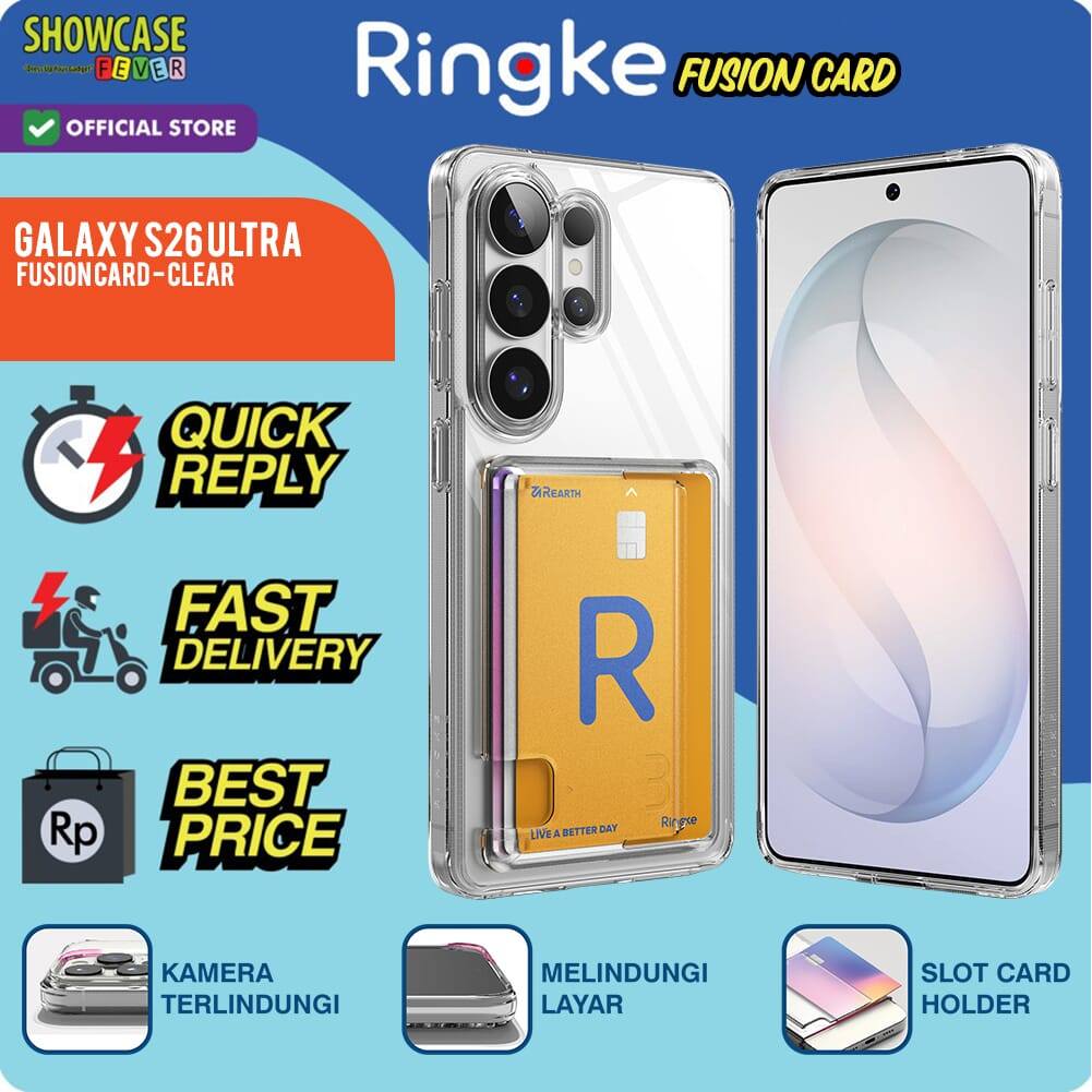 Ringke Compatible for Samsung Galaxy S26 Ultra Fusion Card Clear Bening Case Tempat Kartu Card Holde
