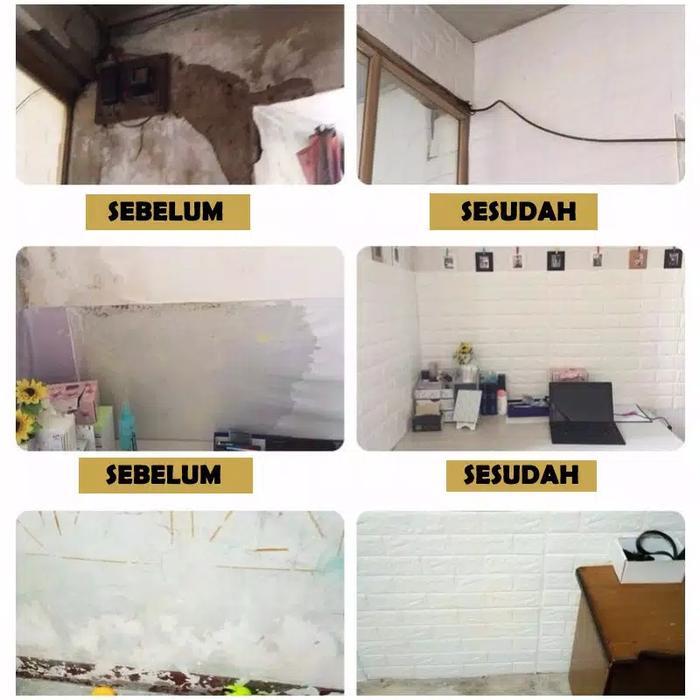 "New" WALLPAPER STICKER DINDING 3D BRICKFOAM MOTIF BATU ALAM WALLFOAM