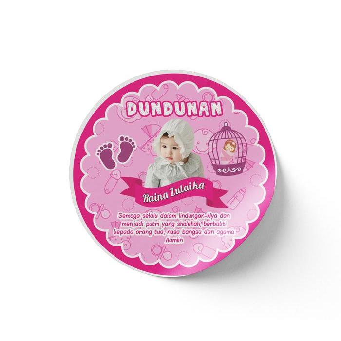 "New" Stiker Dundunan Stiker Tedak Siten Stiker Tasyakuran Bisa Jalan Cowok Cewek - Stiker Bulat