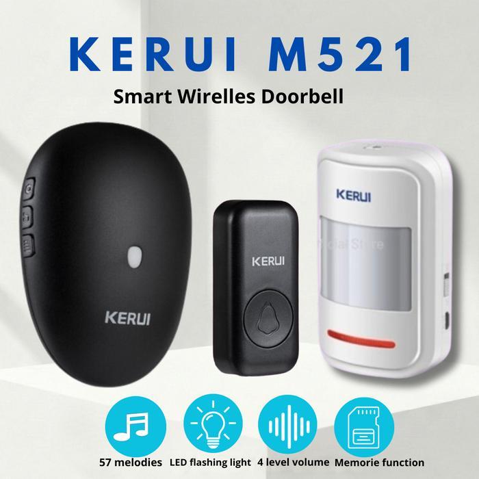 Jaminan Termurah Kerui M521 Bell Alarm Bel Rumah Wireless Sensor Gerak Wireless Kerui M521 Pir