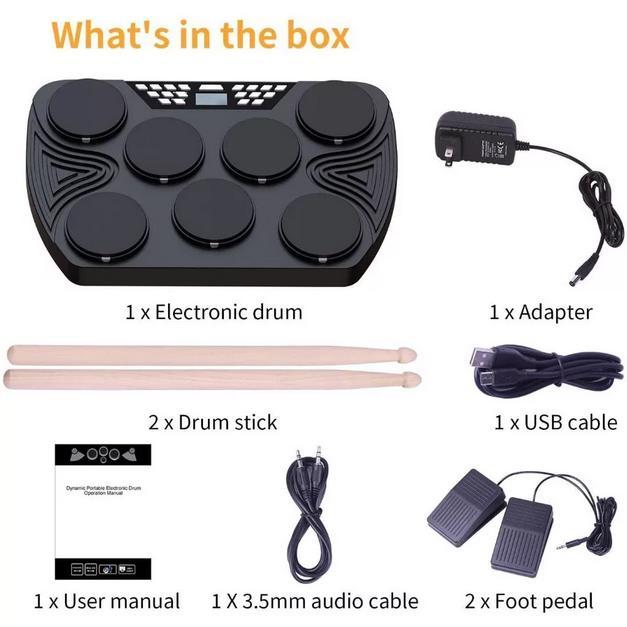 Drum Elektrik Profesional Multifungsi Portabel Electronic Digital Drum Kit dengan Fitur Multifungsi 