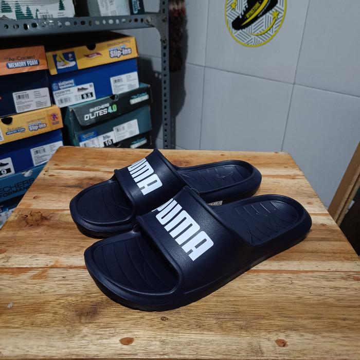 Premium Puma Sandal Slide / Selop - Divecat V2 Lite Peacot / Navy White Terlaris