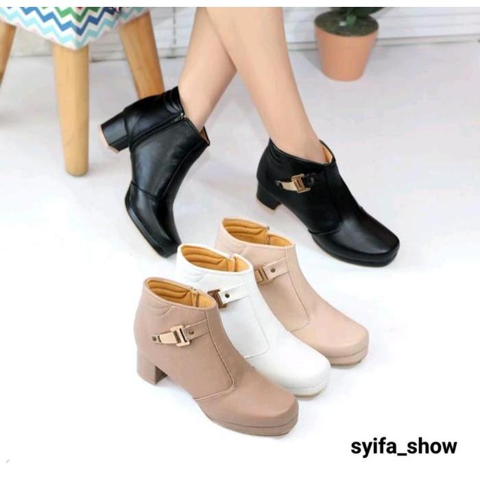 Aerostreet - Sepatu Boots Wanita High Heels 5Cm Terbaru