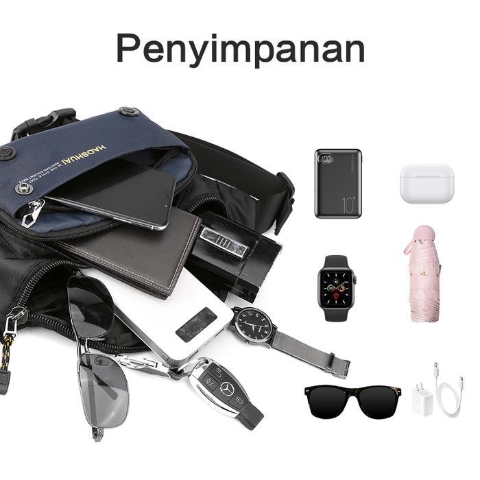 Aerostreet - Tas Selempang Pria Waistbag Casual Cowok Tas Pinggang Trendy Multifungsi Slingbag Ts242
