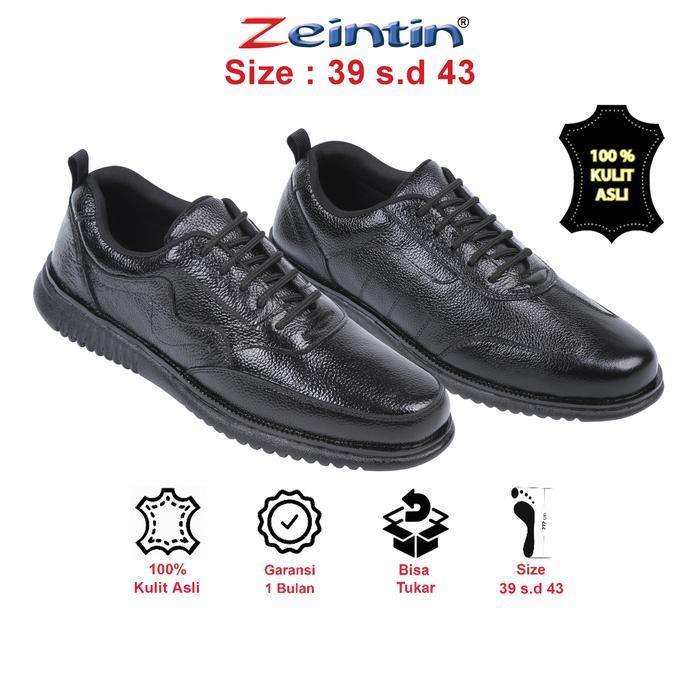 Aerostreet - Sepatu Pantofel Pria Kulit Sepatu Pantofel Kulit Pria Pendek Formal Kerja Kantor Hitam