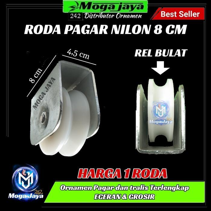 Promo roda nilon nylon 8cm roda bubut pintu gerbang dobel bearing