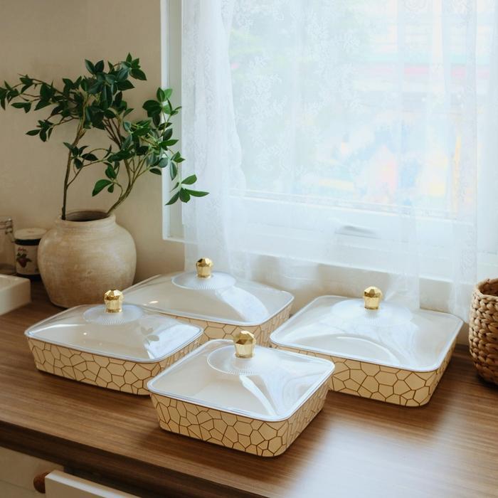 Surprice NARA Set Nampan Leon Kotak / Nampan Panjang dan Kotak / Nampan Motif Aesthetic