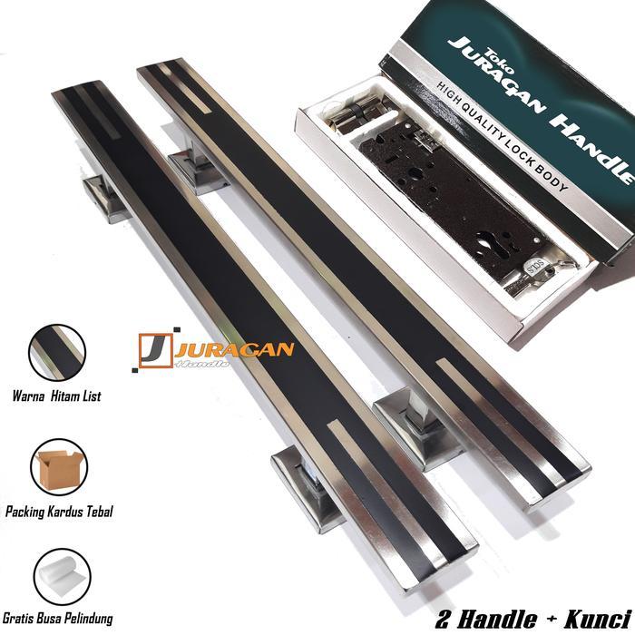 Gagang Pintu Minimalis Modern 45 cm - Kunci Pintu Set Handle - Pull Gagang Minimalis Stenlis