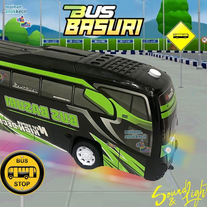 Mainan Anak Mobil Bus Basuri Lampu Telolet Oleng Plastik Musik Jumbo