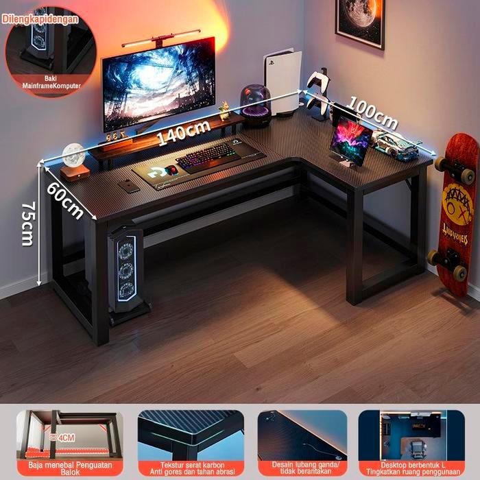 MEJA KOMPUTER RUMAH MEJA BELAJAR SUDUT MEJA ALAT ALAT MEJA KPOP GAMING GANDA MEJA KOMPUTER DESKTOP