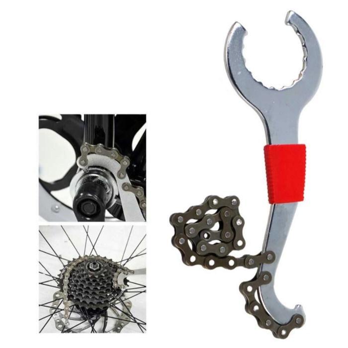 "New" SET kunci pembuka crank sprocket bottom bracket pedal rantai sepeda BB 4 in 1 mtb lipat fixie
