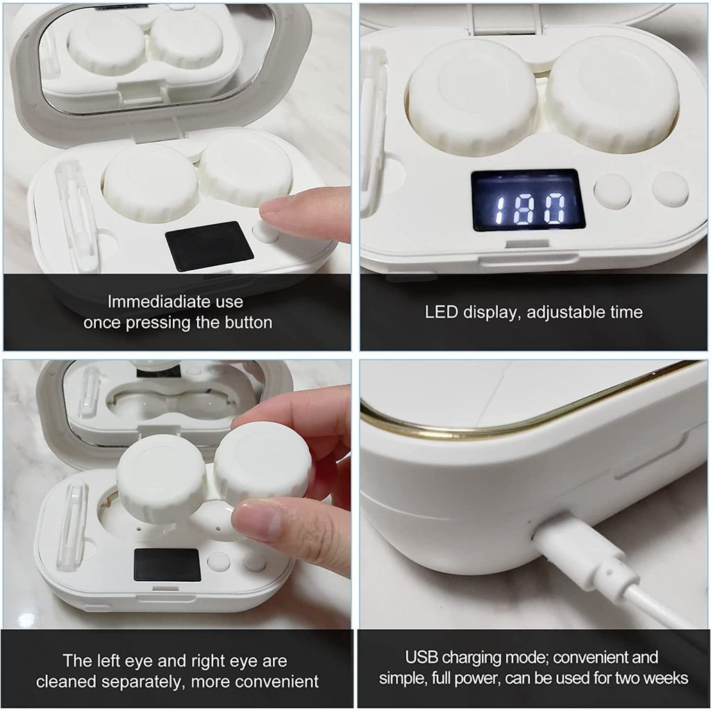 Contact Lens Cleaner USB RechargeableMachine Ultrasonic Portable Contact Lens Cleaner Automatic