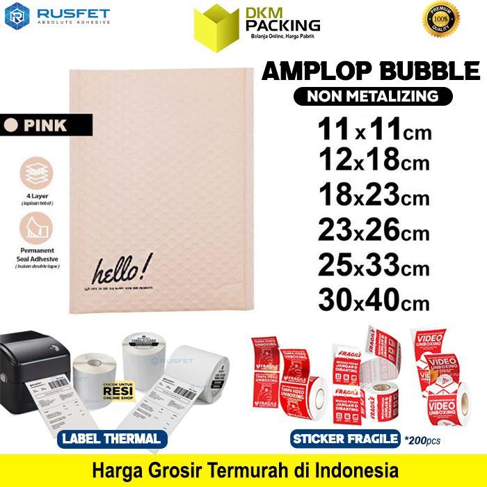 AMPLOP BUBBLE WRAP PINK RUSFET BUBBLE BAG MAILER PREMIUM TERMURAH