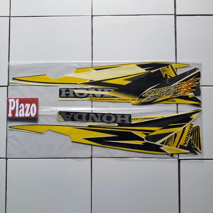 Stiker Striping Body Motor Supra X 125 2007 Kuning