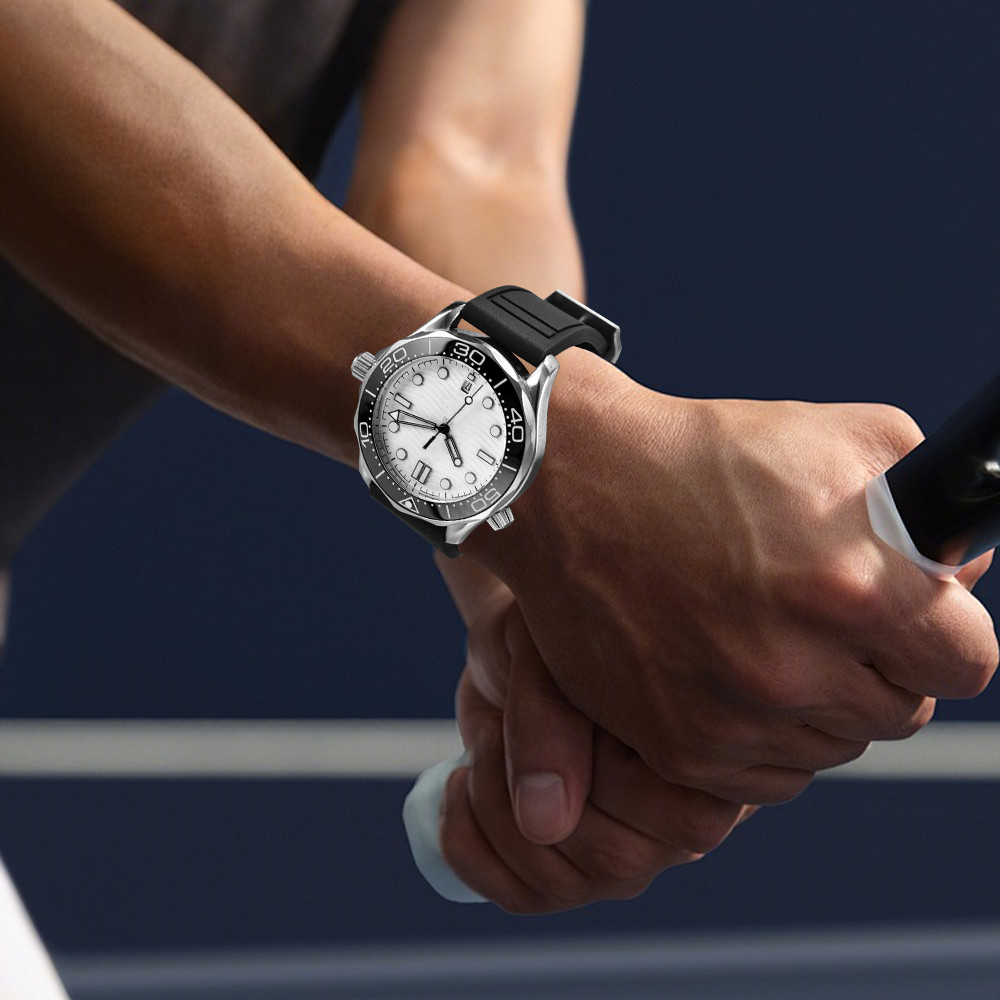 JWNSPA For IWC FKM Strap 20mm 21mm 22mm Big Pilot Mark Portugieser TOP GUN Men Quick Release Sport