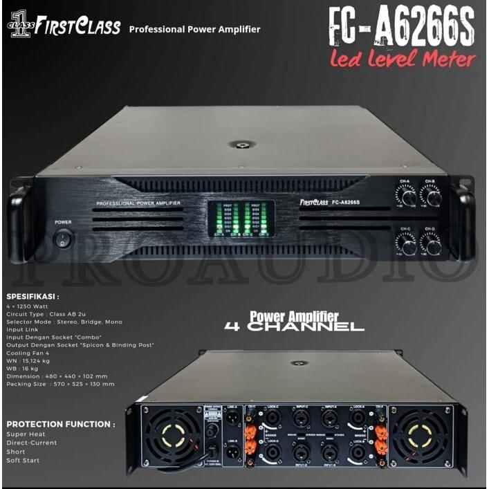 POWER AMPLI FIRST CLASS FC A6266S/ FCA6266S / FCA 6266 S / FC A 6266S / FC A 6266 S (SOFT START) 4 C