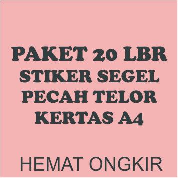 PAKET 20 LEMBAR STIKER SEGEL PECAH TELOR KERTAS A4 PREMIUM UNTUK SEGEL GARANSI ELEKTRONIK HEMAT