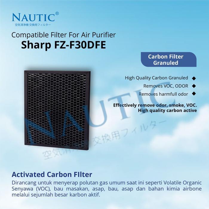 Filter HEPA Sharp Air Purifier FP-F30Y/J30Y/GM30Y, KC-F30Y/FZ-F30HFE Gratis Ongkir
