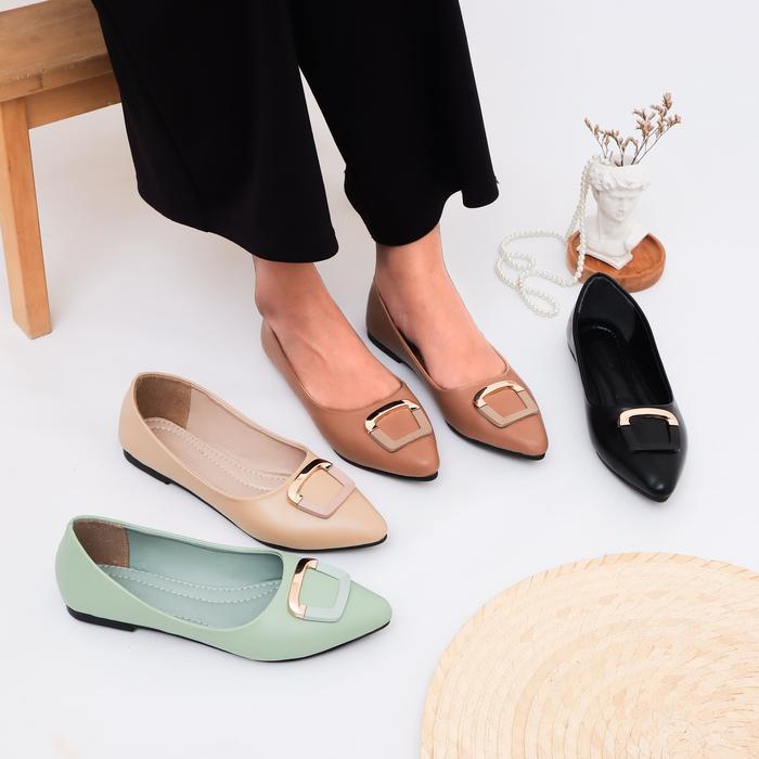 ORIGINAL Green Love Sepatu Kerja Wanita Flatshoes RACHEL READY STOCK