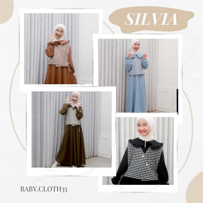 dxo GAMIS SILVIA ROMPI ANAK SMLXL BABY.CLOTH UNTUK UMUR 3-14 TAHUN baju muslim panjang printing