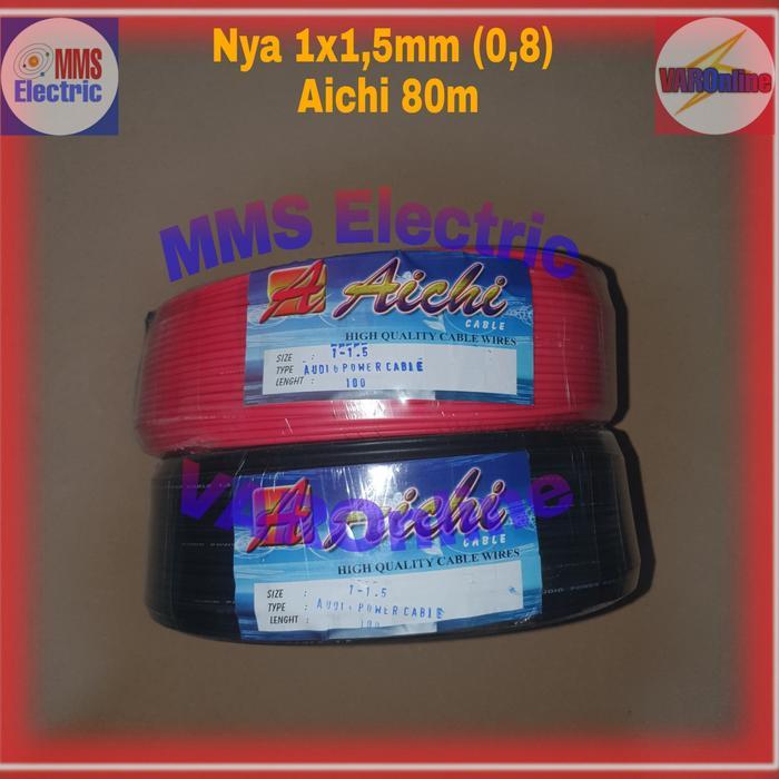 Gumi Store Nya 1x1,5 Aichi Panjang 80m warna Merah/Hitam