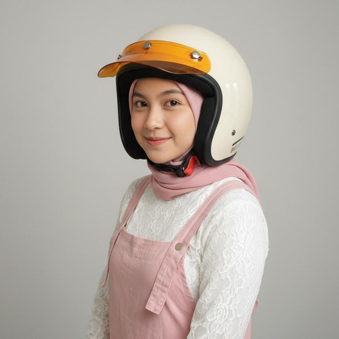 ASLI Helm Bogo Retro Dewasa SNI Helm Bogo Pet Transparan Pria Wanita Helm Klasik Aesthetic Premium