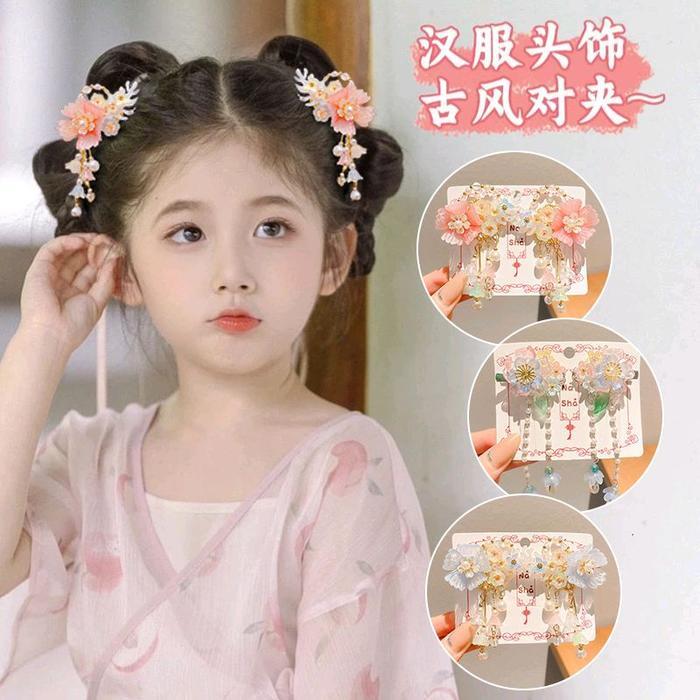 TERMURAH jepit rambut anak bunga 3D/jepit rambut anak hanfu/jepit rambut anak import Fashion READY