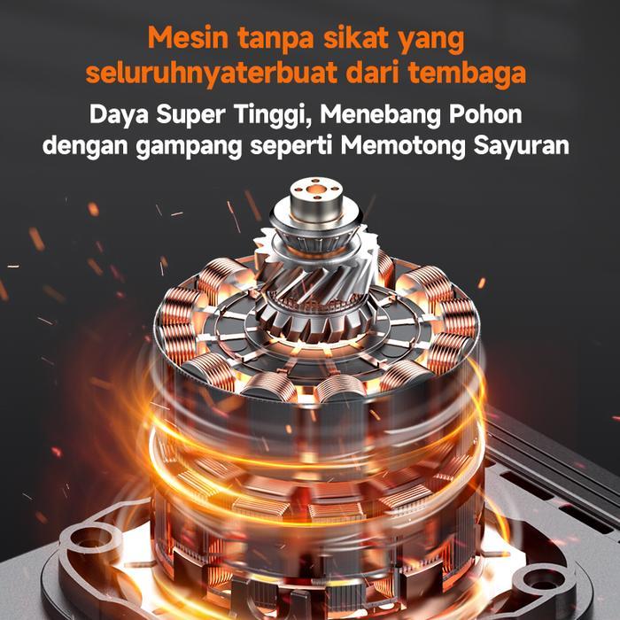 Promo Japer Gergaji Listrik Baterai Chainsaw 12/16 Inch Brushless Potongan Portabel Kayu Chainsaws