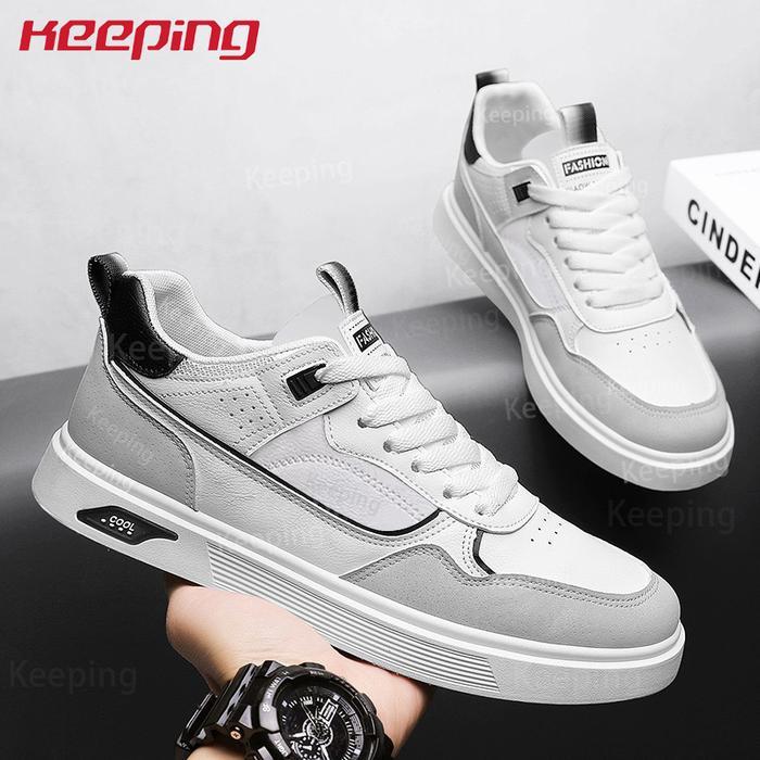Keeping Sepatu Pria Putih Sneakers Cowok Keren Sekolah Sports Running Shoes Trendy Terbaru Sepatu