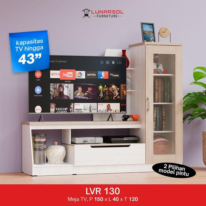 Lunarsol Rak tv / Meja Tv Cabinet Type LVR 130 Pintu Panel Pintu Kaca