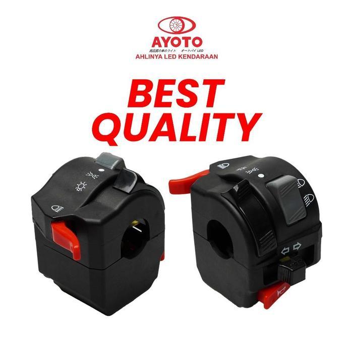 "New" SAKLAR KIRI VIXION AYOTO TOMBOL ON/OFF & LAMPU DIM MOTOR SWITCH LAMPU VIXION SAKLAR MOTOR LED