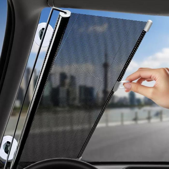 ELROSTO Tirai Gulung Pelindung Panas Kaca Mobil Dashboard Sunshield Roll Otomatis Anti UV