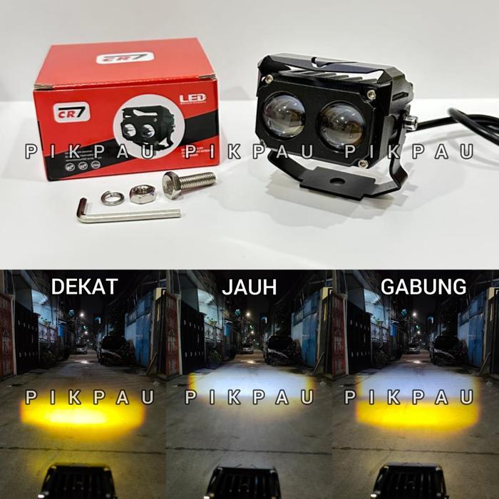 CR7 LAMPU TEMBAK LASER LED 2 MATA CR 1022D HIGH LOW
