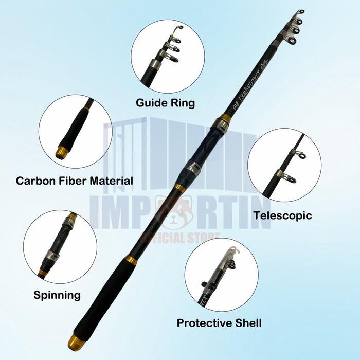 Joran Pancing Portable Carbon Fiber Telescopic 2 Meter - 3Meter/ Joran Pancing Murah Kuat
