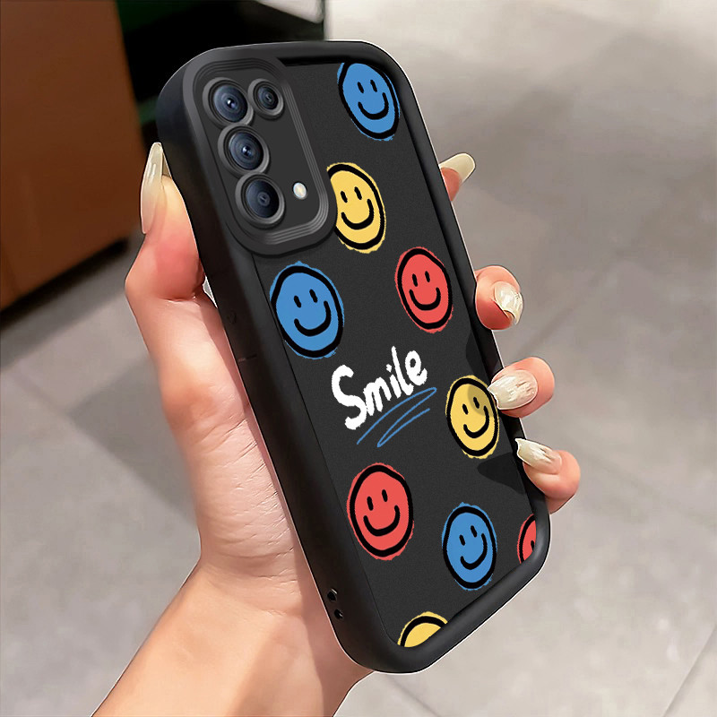 Casing Hp OPPO Reno 5 4G Reno 5 5G Reno5 Reno 5K 5G Reno5 K Find X3 Lite Case Emoji berwarna Kasing 