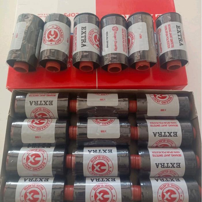 Benang extra warna hitam isi 500yard benang jahit Menjahit