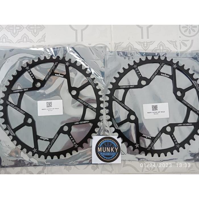 Chainring Wuzei 48T 50T BCD 104 BCD narrow wide bulat round sepeda
