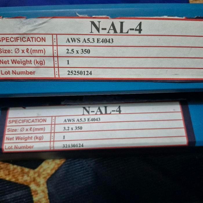 N3W kawat las listrik stick aluminium aws 4043 E 2.5mm eceran per batang