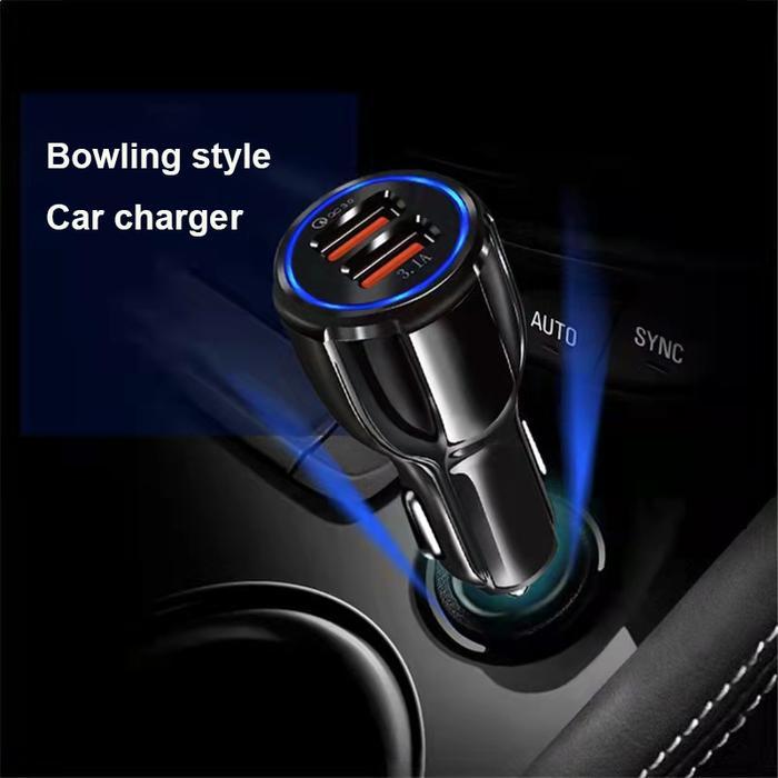 Car Charger 18W Colokan Mobil 2 Ports Usb Qc 3.0 Fast Charging