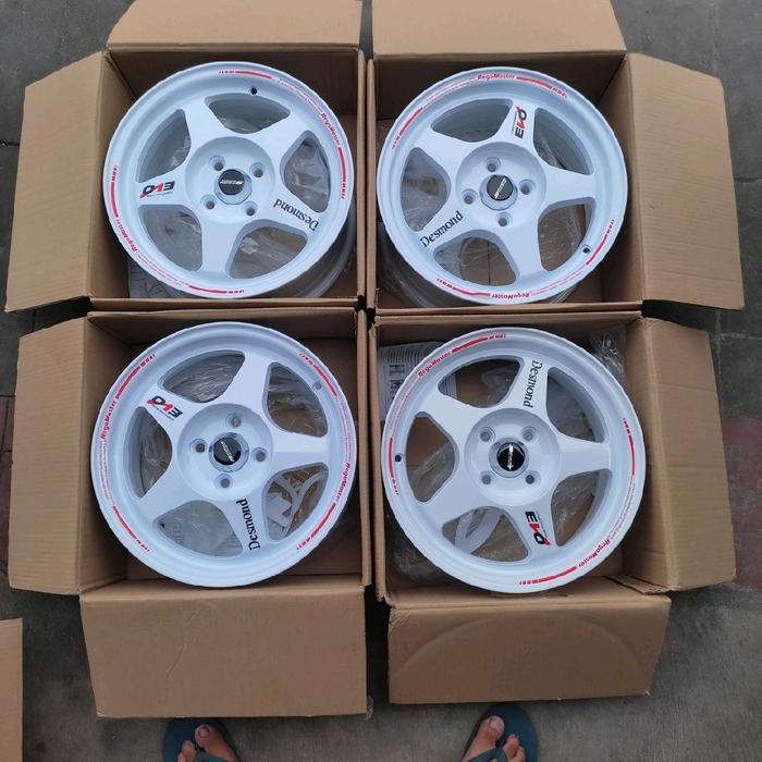 velg mobil baru ring 15 pcd 4x100 white