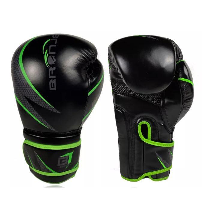 Bronjee SARUNG TINJU GLOVES BOXING MMA ORIGINAL PRO Hitam PU Leather & EVA-LUTION FOAM Ukuran 06 OZ