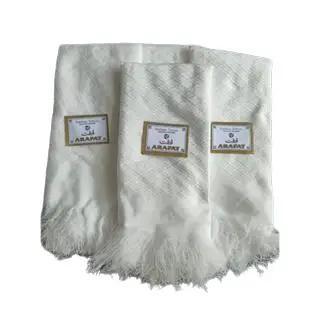 Grosir Sorban Tenun Arafat Putih- Isi 10 Pcs Sorban Tenun Pria Putih Polos Arafat Lembut Sorban