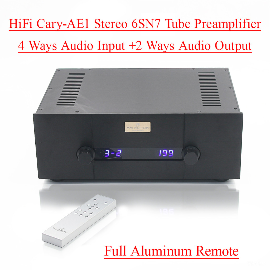 Baru HiFi Cary AE1 Stereo 6SN7 Tube Preamplifier Remote Relay Volume Home Audio Preamp