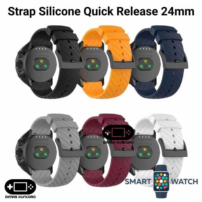 Strap Silicone Quick Release 24Mm Silikon Tali Jam Suunto Ambit 3 Vertical Hr