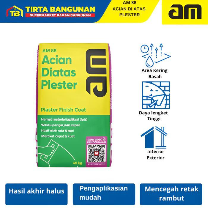 Am 88 Acian Di Atas Plester Mortar Instan Plester Dinding Halus Rata