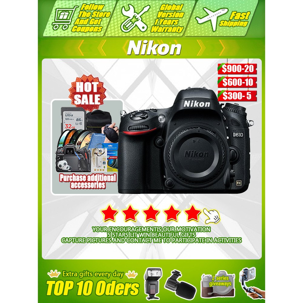 Nikon D610 DSLR Camera 24 megapixel Full frame SLR digital camera