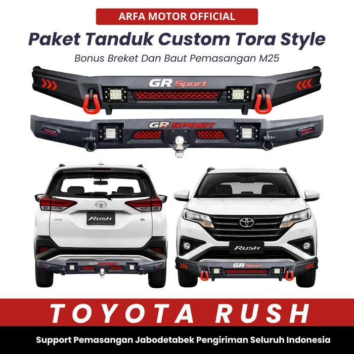 PAKET TANDUK DEPAN TOWING BELAKANG RUSH GR SPORT MODEL CUSTOM TORA PENGAMAN PELINDUNG GUARD BEMPER