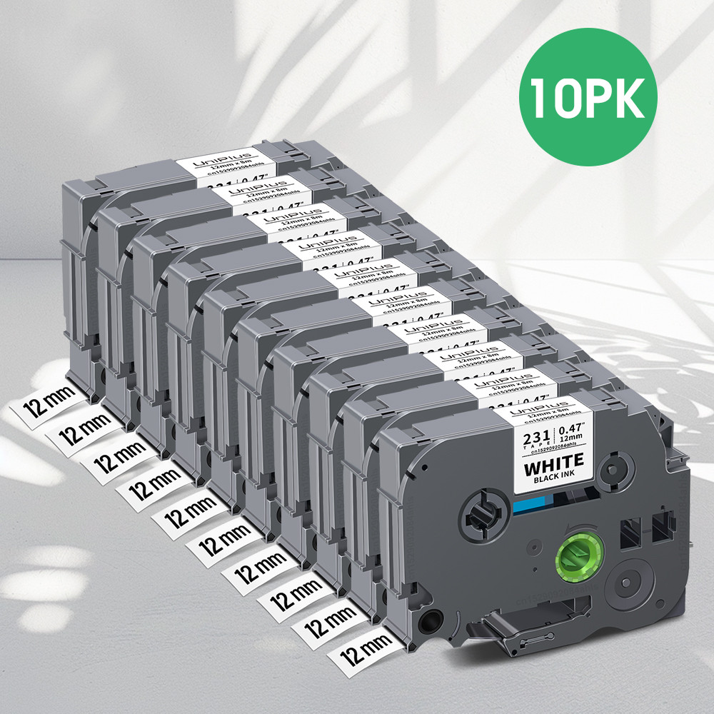 5/10Pk Tze231 Tape Compatible Tze Tape 6/9/12Mm Black On White Tze-231 Tze131 Tze221 Tze211 For