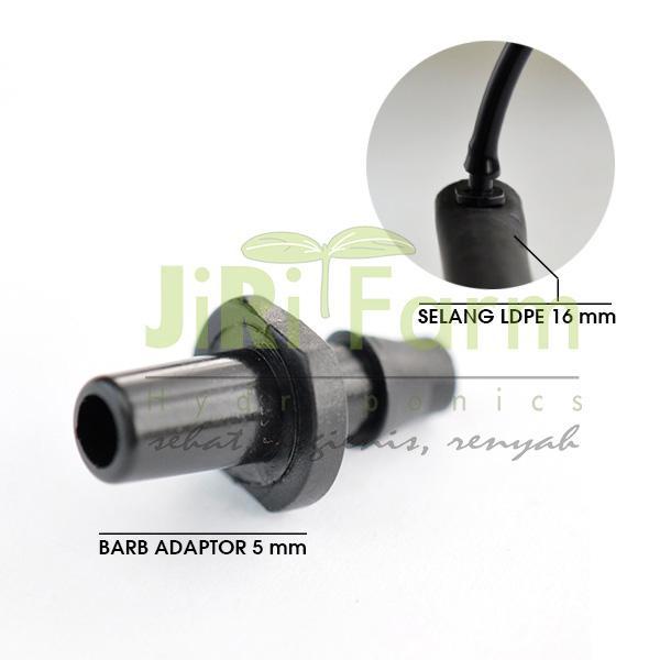 Jirifarm Hidroponik Hidroponik 3401 Barb Adaptor 5 mm (09252)